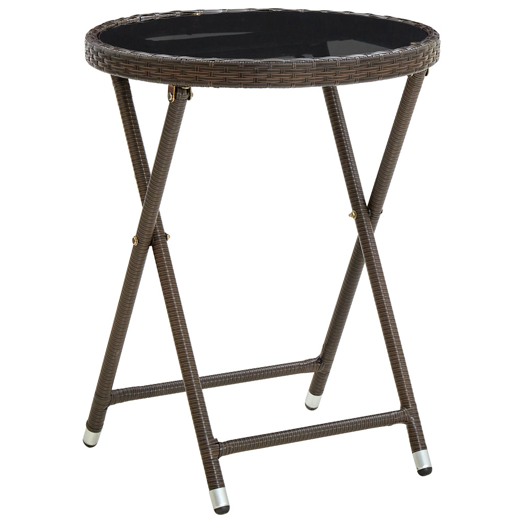 Set Bistro da Giardino 3 Pezzi con Cuscini Marrone in Polyrattan