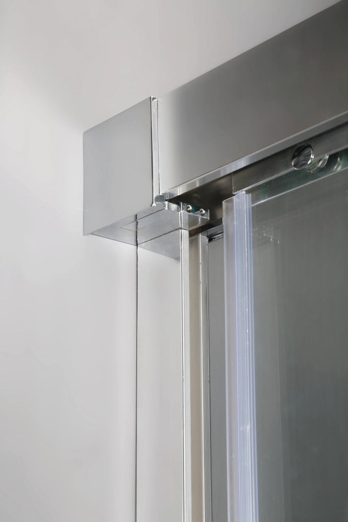 Box doccia angolare TRIO 1 fisso + 2 scorrevoli + laterale fisso 160x80 cm cromo
