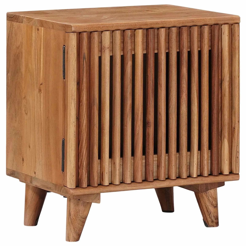 Comodino | Armadio da Notte | Mobiletto da notte a muro fatto a mano Marrone Teak 40 x 30 x 45 cm