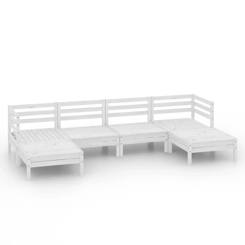 Set di mobili da giardino mobili da esterno 6 pezzi bianco legno di pino massiccio 02_0016963