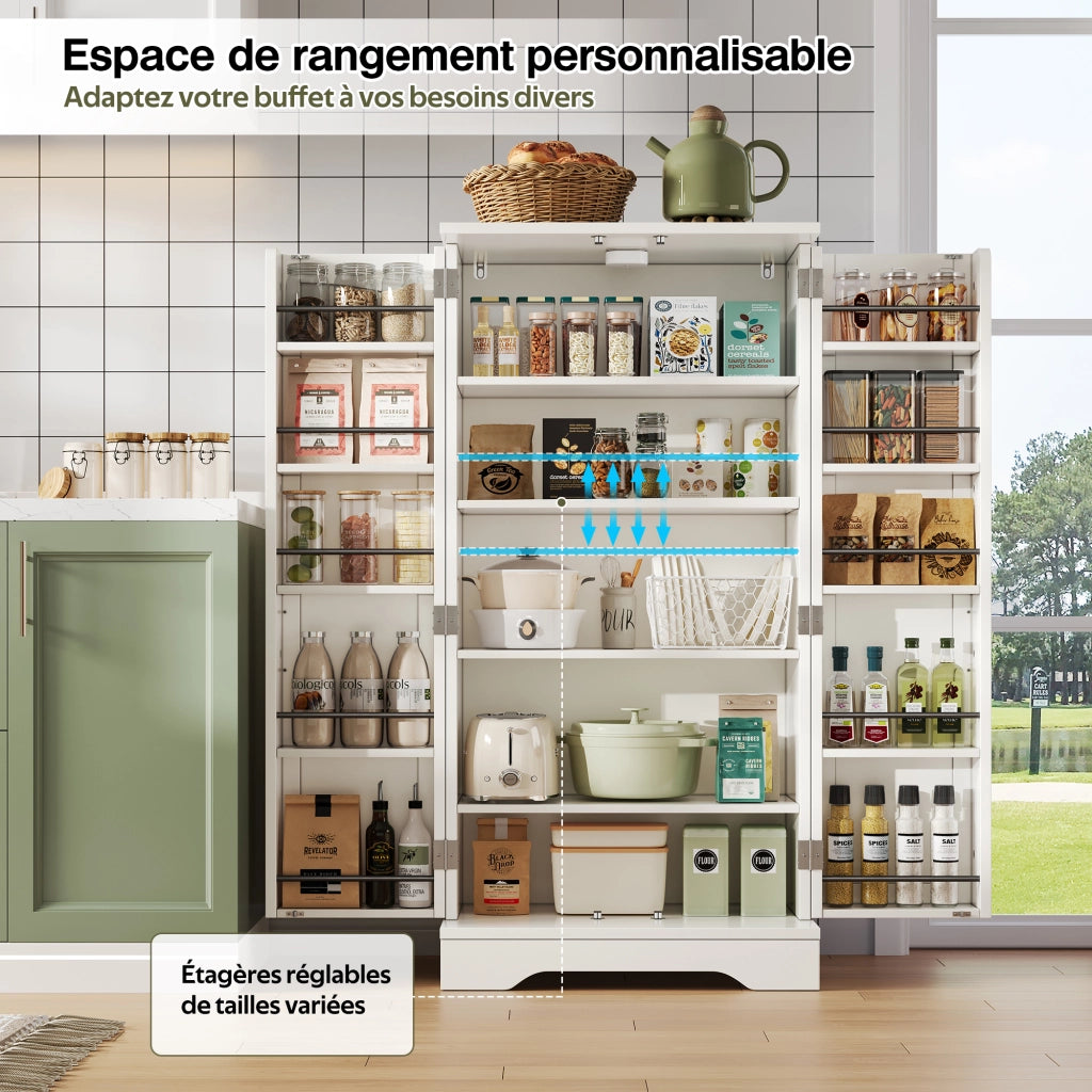 Mobile contenitore con LED sensore, 2 ante e ripiano regolabile, per cucina sala da pranzo e soggiorno, 120 × 60 × 40 cm