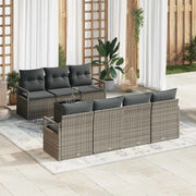 Set di divani con cuscino 8 pcs Grigio polyrattan 3346289