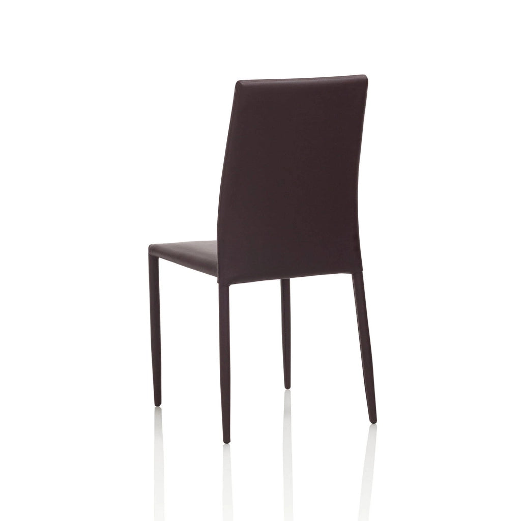 Set 4 Sedie 43,5x46,5x90,5 cm in Similpelle Marrone