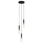 Lampadario Italux Perola moderno nero oro vetro 3xE14