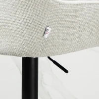 Set di 2 sgabelli da bar sedie da bar altezza regolabile tessuto effetto lino e base in acciaio 52,5 x 53 x 86,5-108 cm crema