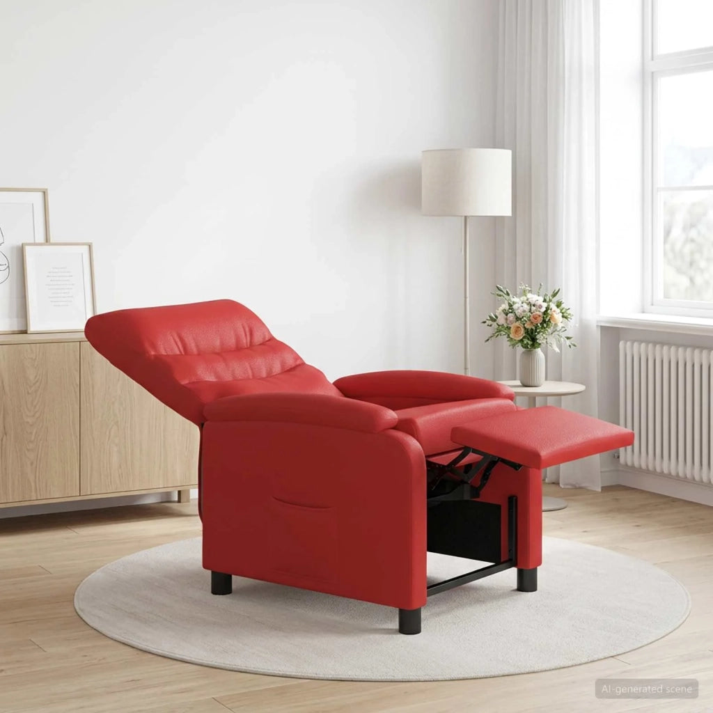 Divano Sedia-Poltrona reclinabile Rosso Similpelle 797817