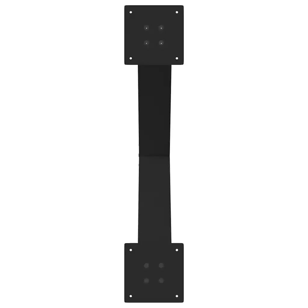 Gambe per tavolo da pranzo a forma di X 2 pz nere 80x(72-73) cm in acciaio