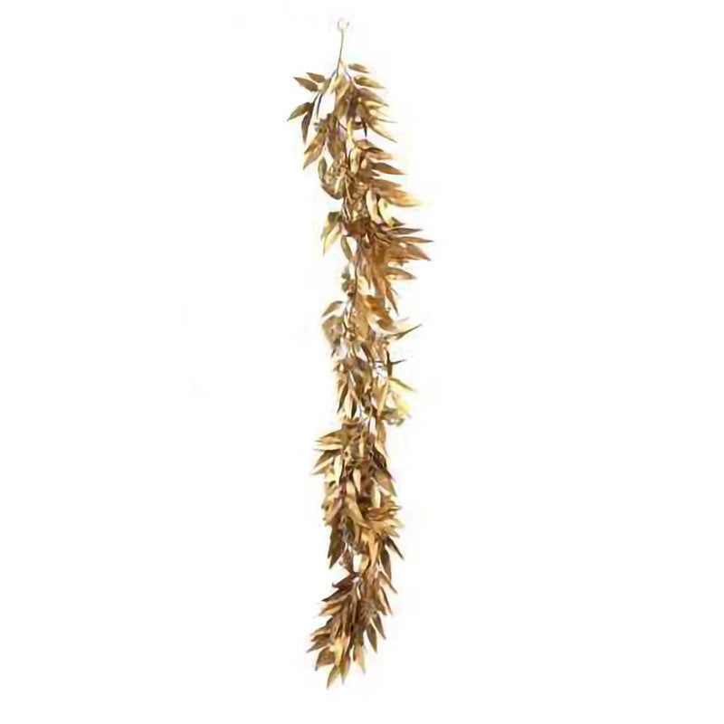 Festone plastica eucalipto oro cm180x20h5