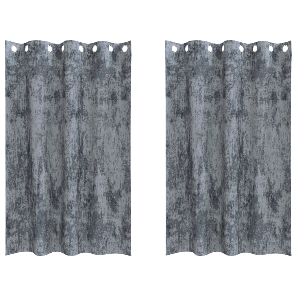 Tende a Occhiello Grigio Argento Poliestere 140 x 175 cm