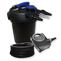 Set Filtro a pressione laghetto 6000l Chiarificatore UVC 11W Pompa NEO8000 70W Tubo 25m