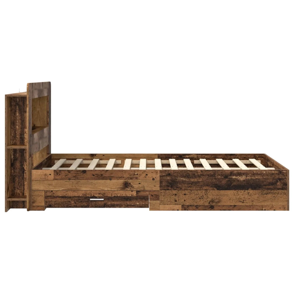 Telaio del letto con storage Legno antico 120 x 190 cm 3433842