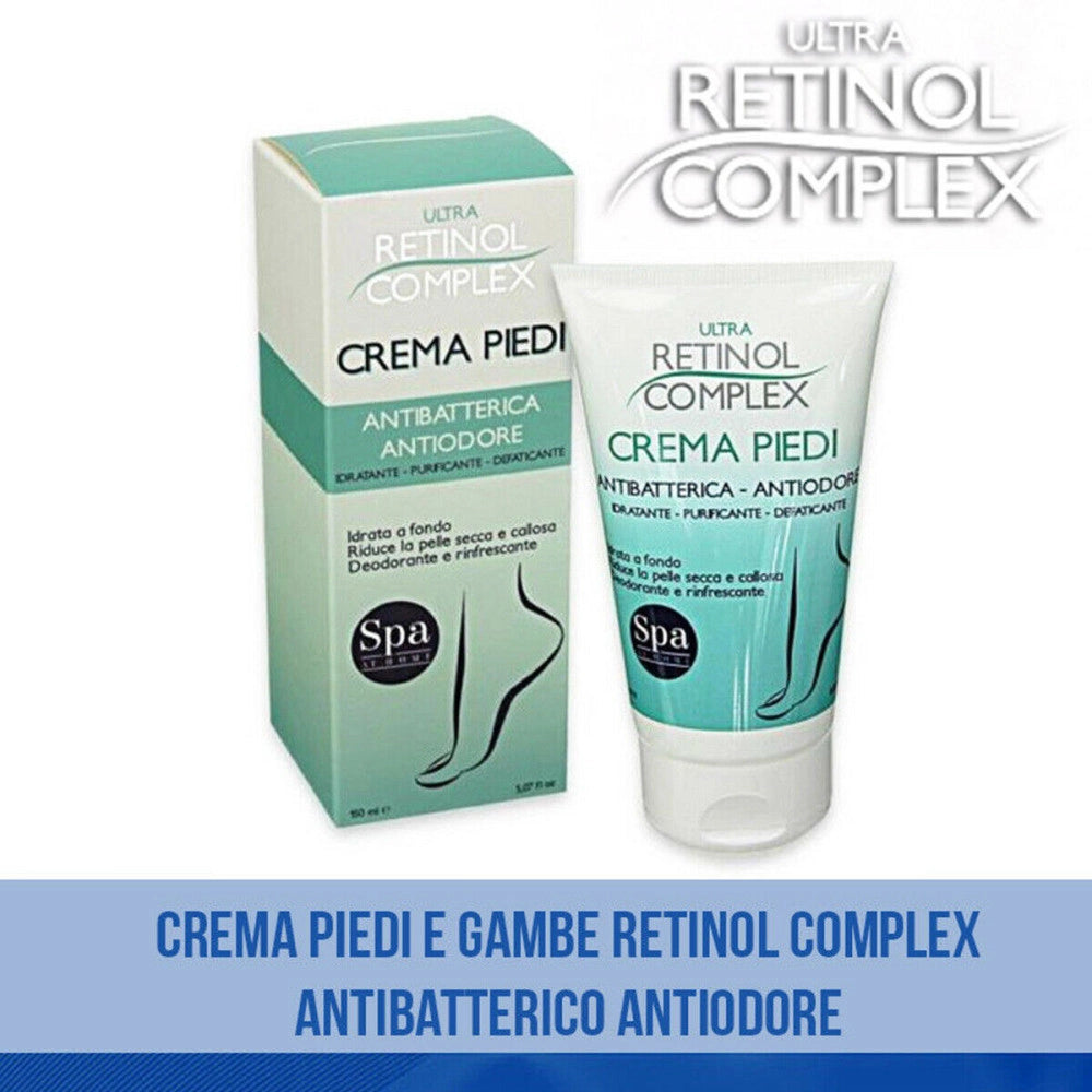Trade Shop - Retinol Complex Crema Crema Piedi Gambe Antibatterico Antiodore Rinfrescante -