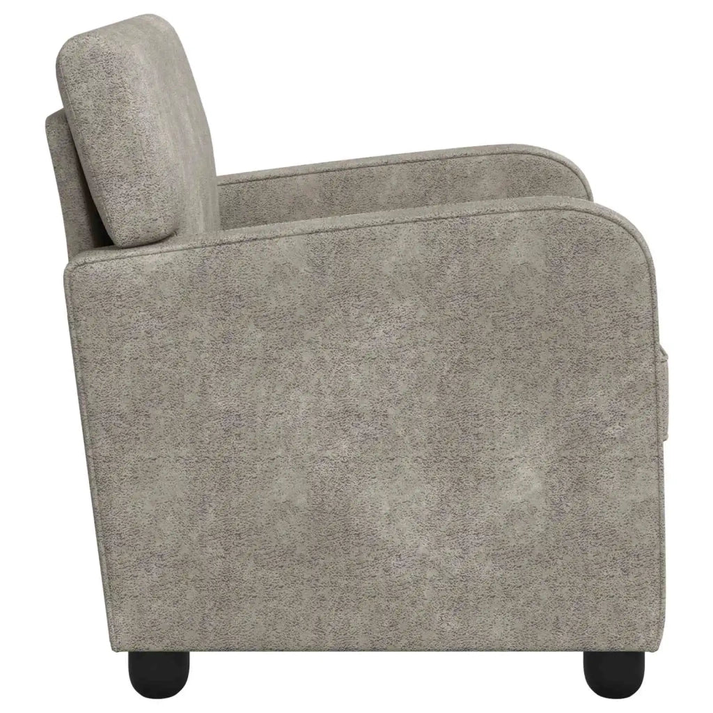 Poltrona Grigio Chiaro Pelle Scamosciata Sintetica 42043424