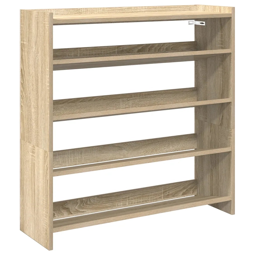 Scarpiera-Scaffale per scarpe Rovere Sonoma 80x25x81 cm in Legno Multistrato