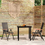 Set Mobili da Pranzo per Giardino 3 pz Nero cod mxl 35546