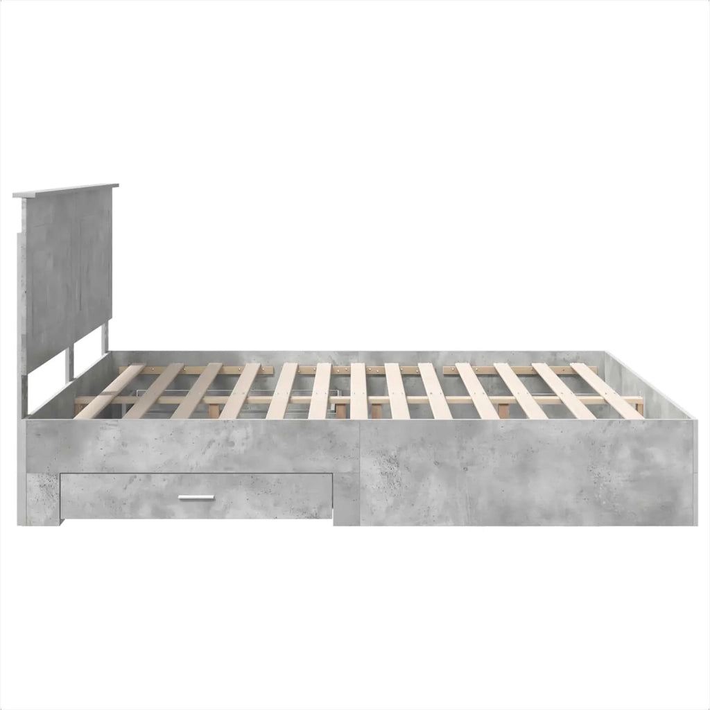Struttura del letto con testiera Grigio cemento 180 x 200 cm