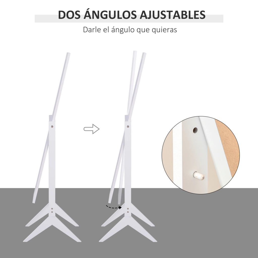 Specchio da Parete con Supporto ¨C zephmum ¨C Bianco 47x46x148 cm