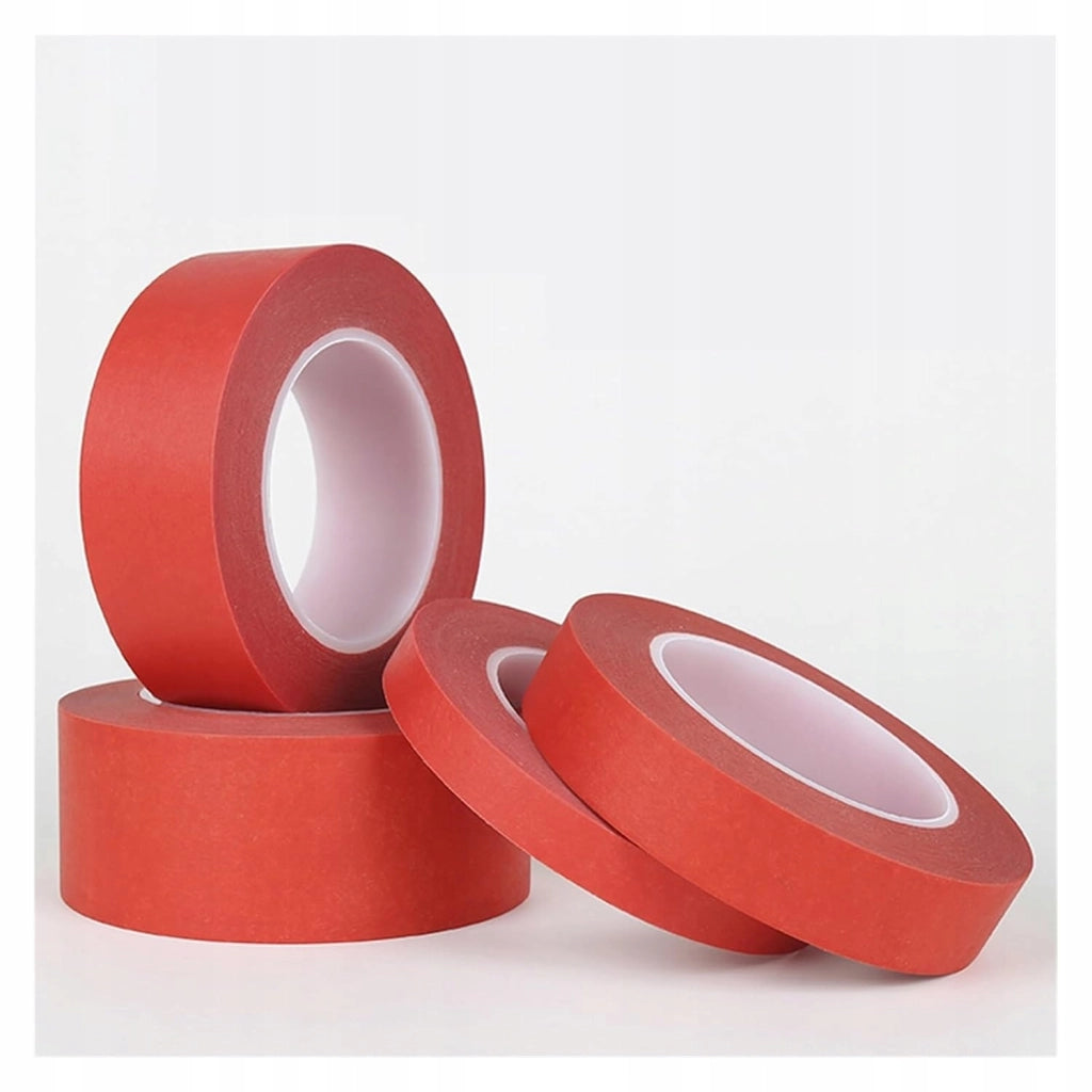 Nastro Adesivo per Mascheratura Rosso 15mm x 50m – Qualità Professionale | Colla Acrilica, Rimozione Facile