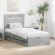 Struttura del letto con cassetto Grigio cemento 90 x 190 cm 3411865