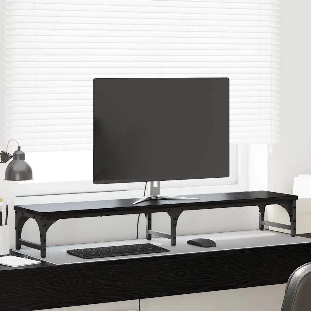 Supporto per Monitor Rovere Nero 105 x 23 x 15,5 cm
