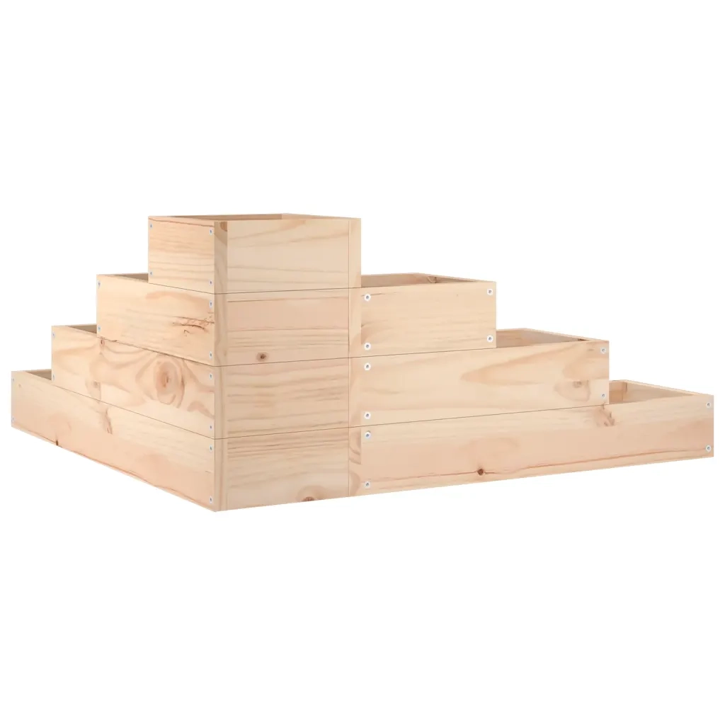Fioriera da Giardino-Vaso da Esterno 4 Ripiani 80,5x79x36cm Legno Massello Pino