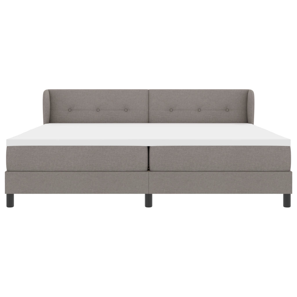 Letto Box Spring con Materasso Tortora 200x200 cm Tessuto