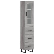 Buffet credenza cassettiera armadio mobile contenitore organizer cucina soggiorno salotto rovere Sonoma alto 34,5 x 34 x 180 cm legno ingegnerizzato grigio 02_0035296