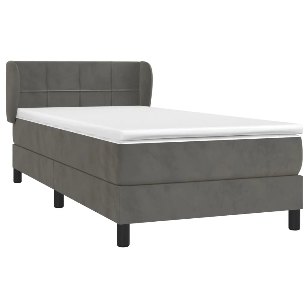 Giroletto a Molle con Materasso-Struttura Letto Grigio Scuro 80x200 cm Velluto 398271