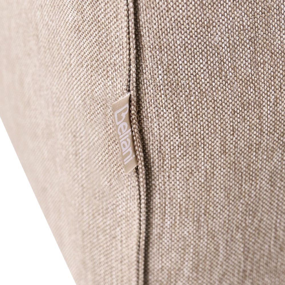 Divano da giardino a 3 posti con cuscini rivestimento in olefina idrorepellente e resistente ai raggi UV colore beige lato sinistro