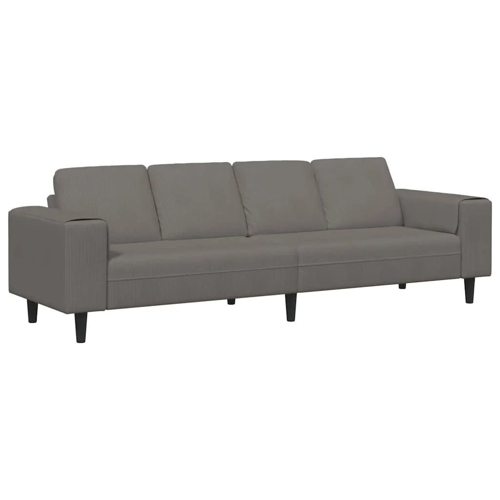 Divano Grigio chiaro 250 x 77 x 76 cm Tessuto in Cords 3335100