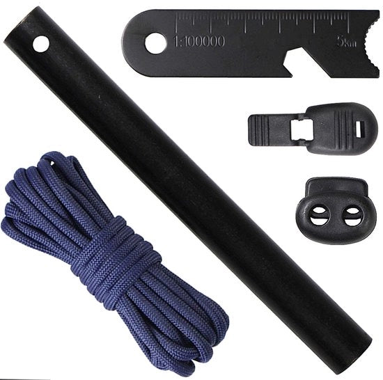 Vuurstaal multifunzionale scheggiatrice con pietra focaia - corda in nylon 1,45 metro - Outdoor/Survival - manufatto artigianale - oltre 20.000 accensioni - accendino multifunzionale