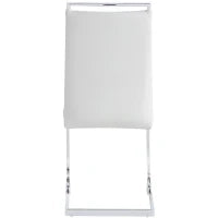 Set di 2 Sedie moderne per sala da pranzo, con schienale alto, in PU e tessuto, per Cucina e ufficio, Bianco