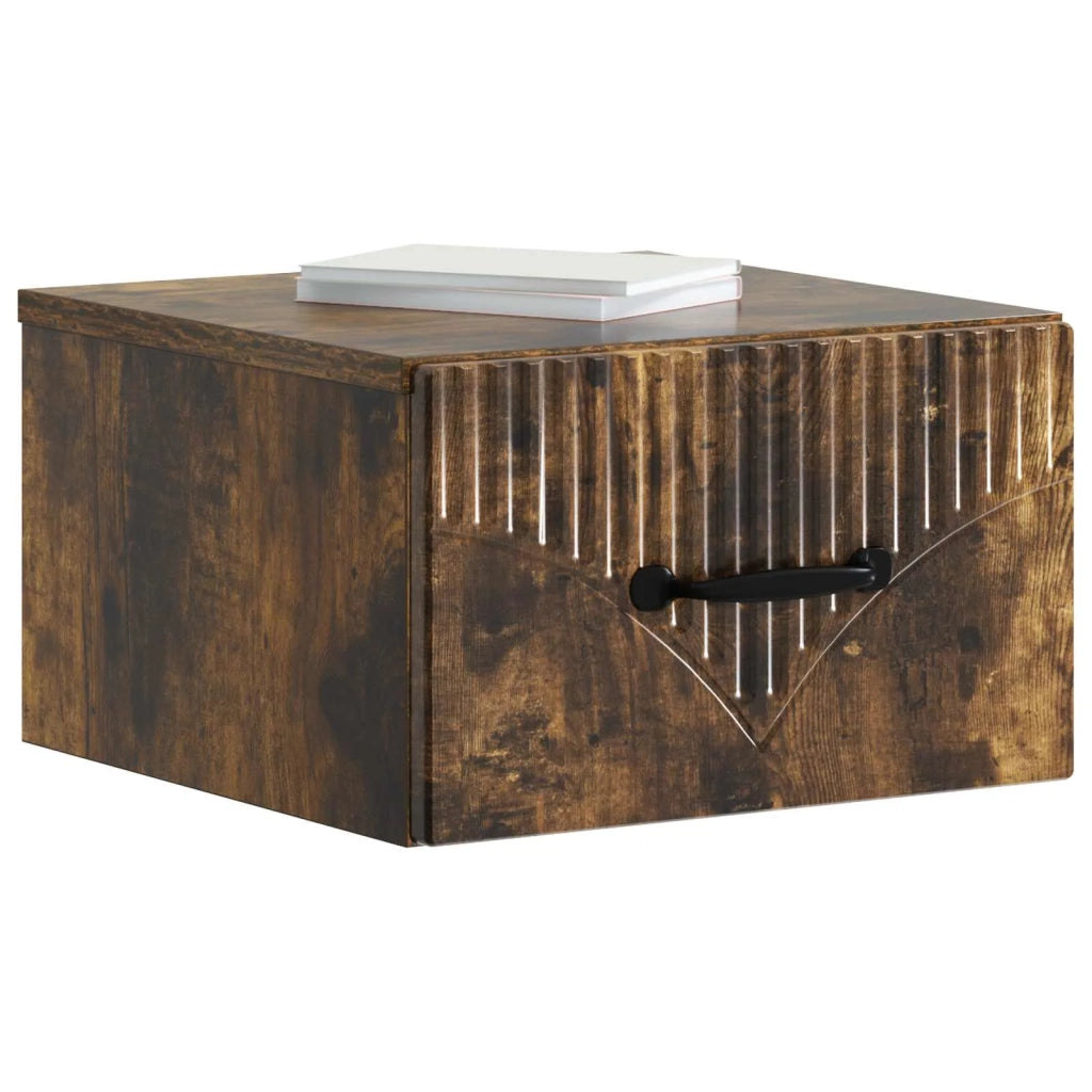 Mobiletto da notte a muro 2 pcs Rovere Fumo 34,5 x 33 x 20 cm 898946