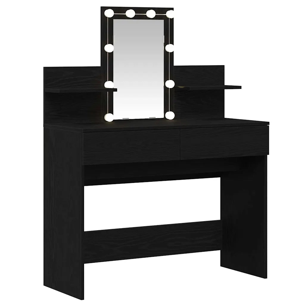 Tavolo da Trucco con cassetto Rovere Nero 100 x 40 x 130 cm 868852