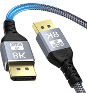 Cavo DisplayPort a HDMI 8K @60Hz 2K @165Hz 4K @144Hz 2M nylon avvolto DP compatibile con HDR10 FreeSync G-Sync per monitor pc gaming scheda grafica - 2 parole chiave: alta risoluzione, alta frequenza di rinnovo.