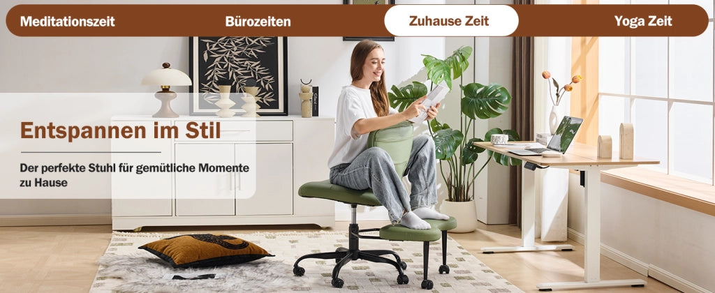Set Sedie da Pranzo in Pelle Verde ¨C Minimal ¨C Schienale Largo Imbottito con Ruote