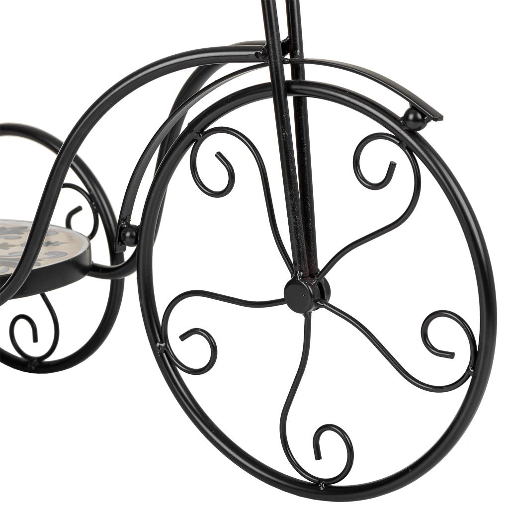 Supporto bici in mosaico Beige e ferro battuto 53x23,5x36h