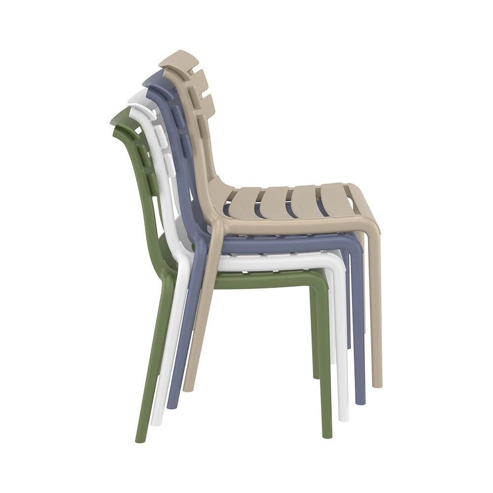Set 4 sedie impilabili monoblocco Puli - La Dea Sedia Colore: Bianco