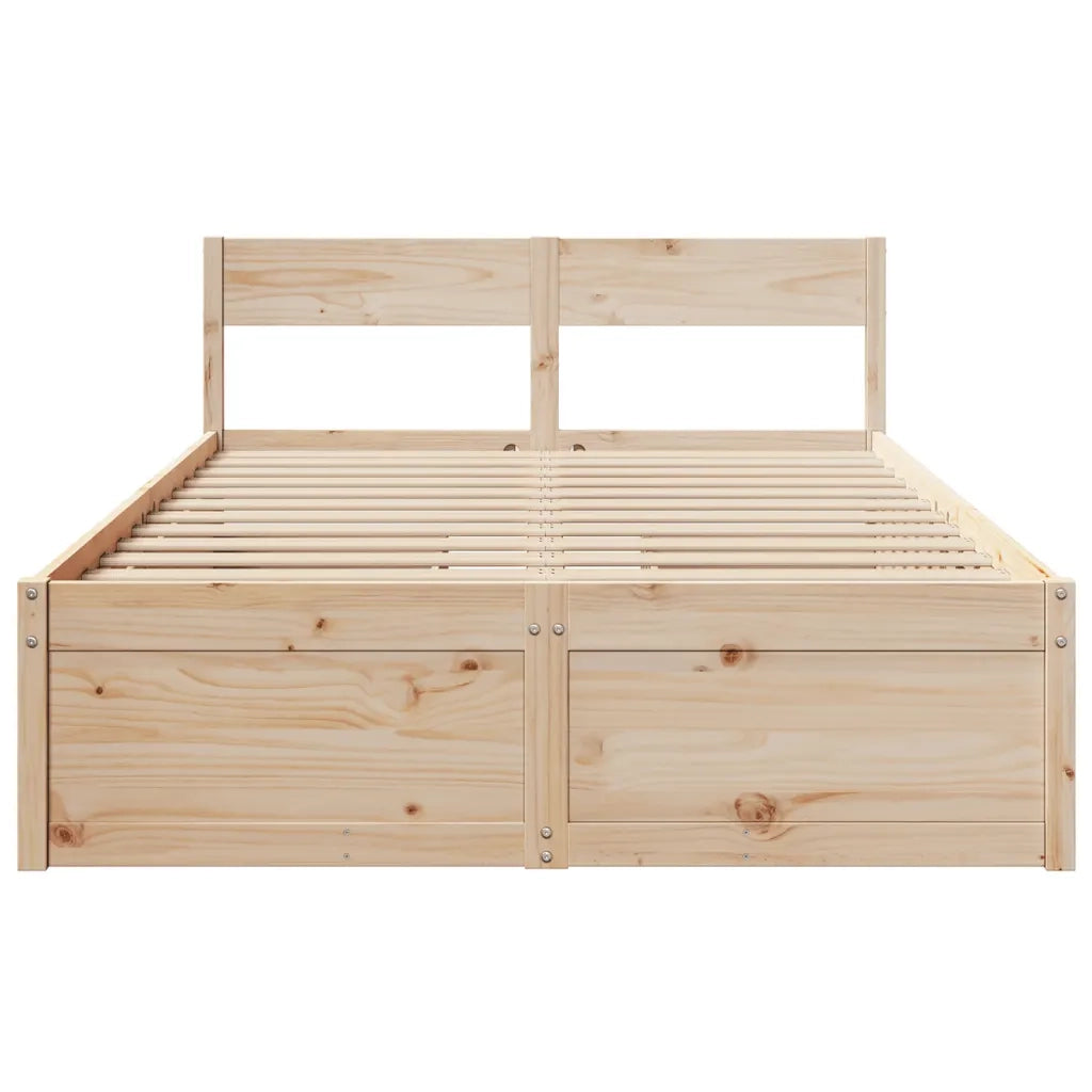 Letto senza Materasso 140x190 cm in Legno Massello di Pino 3282354