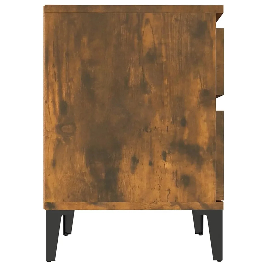 Comodini 2pz Rovere Fumo 40x35x50 cm 821853
