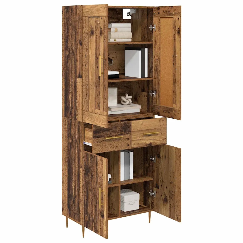 Credenza | Madia | Buffet da pranzo | Armadio da pranzo Legno vecchio 69,5 x 34 x 180 cm Legno multistrato