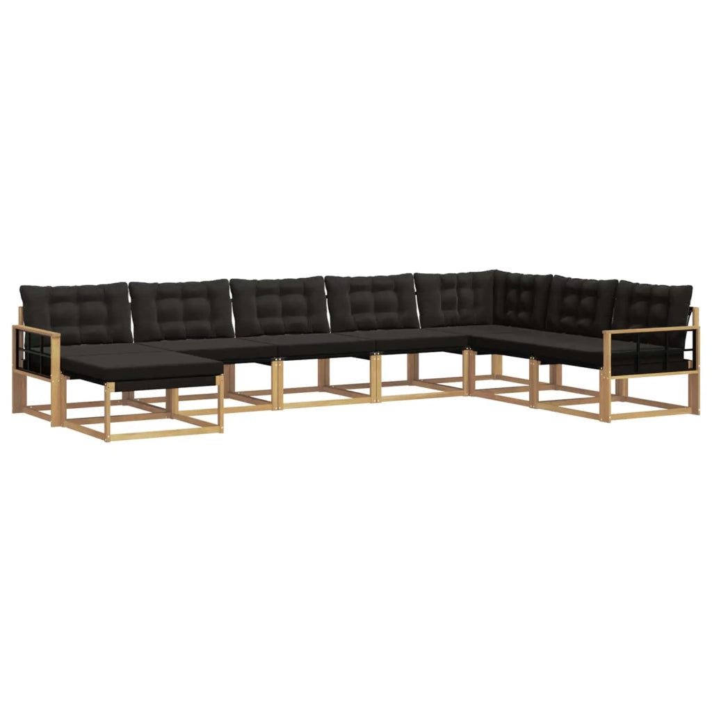 Set di divani da esterno 8 pz Bianco e Nero 3388978