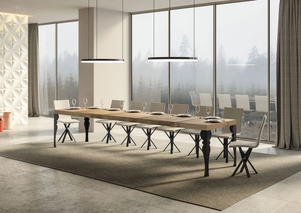 Tavolo Allungabile 200-460x90x77 cm Paxon Premium Quercia Natura Telaio Antracite