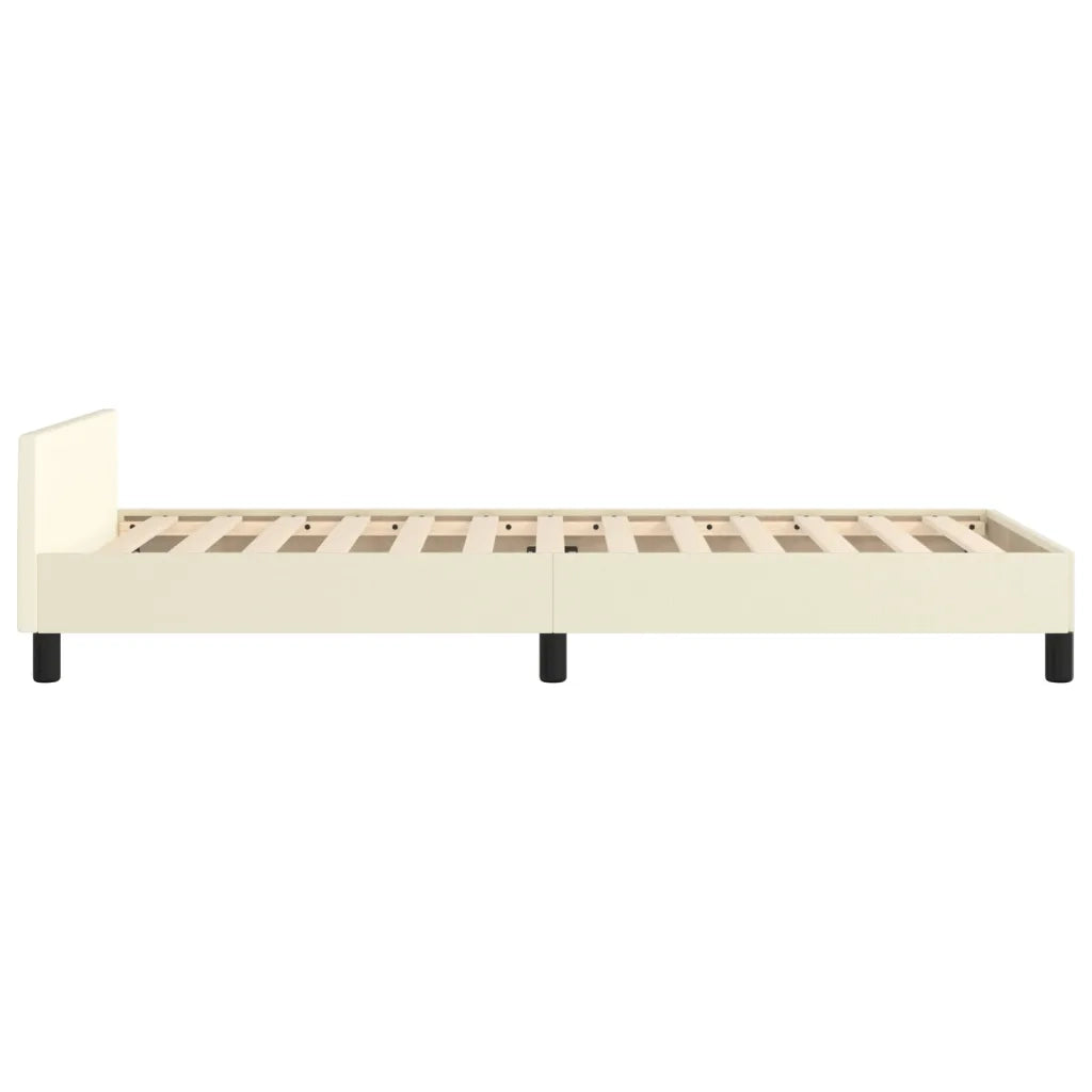 Giroletto con Testiera Crema 100x200 cm in Similpelle 3125557