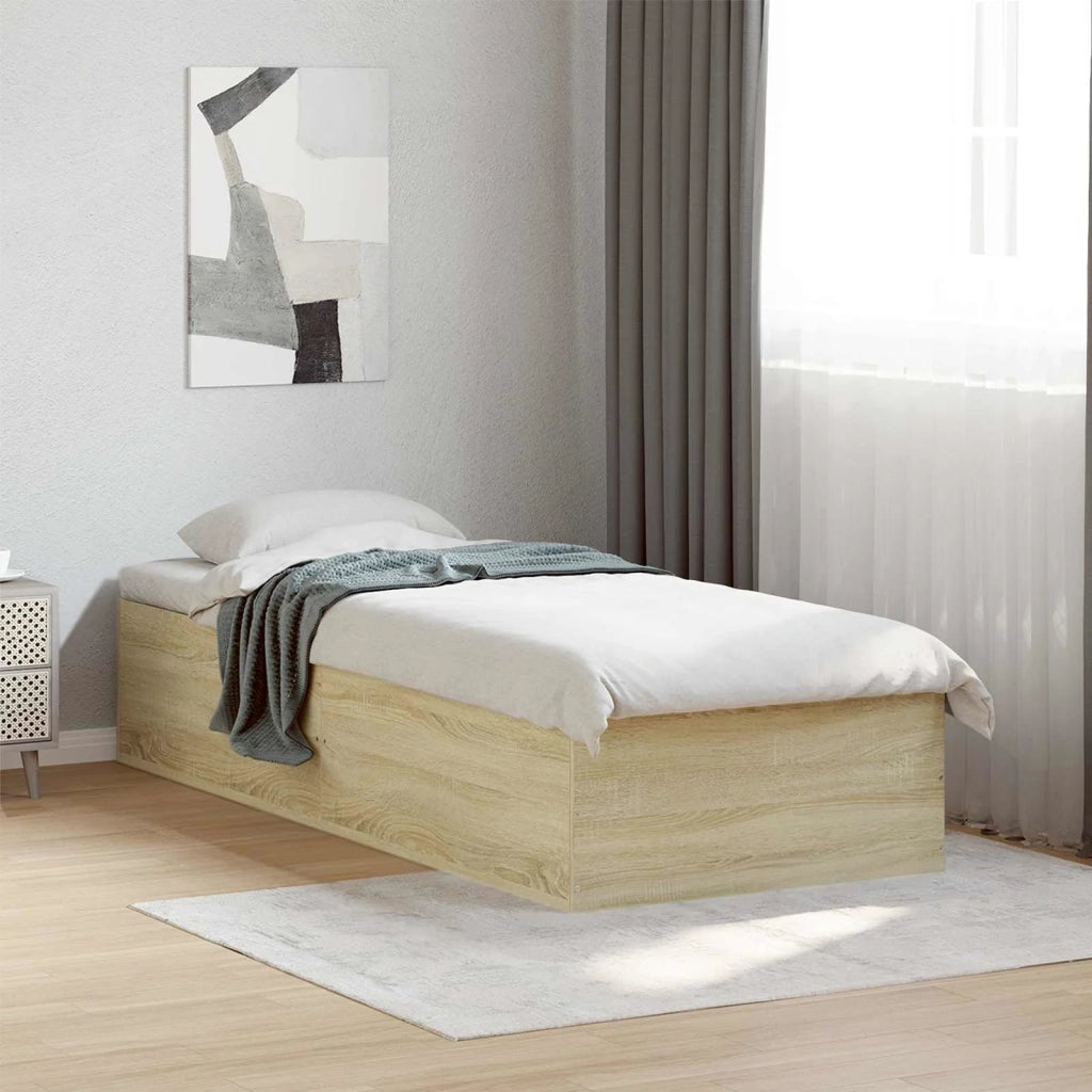 Struttura letto a pavimento Rovere Sonoma 80 x 200 cm 3429542