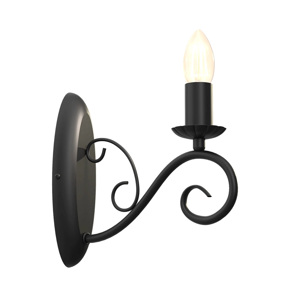 Applique Mauro candeliere nero opaco 1xE14 15W Luminex