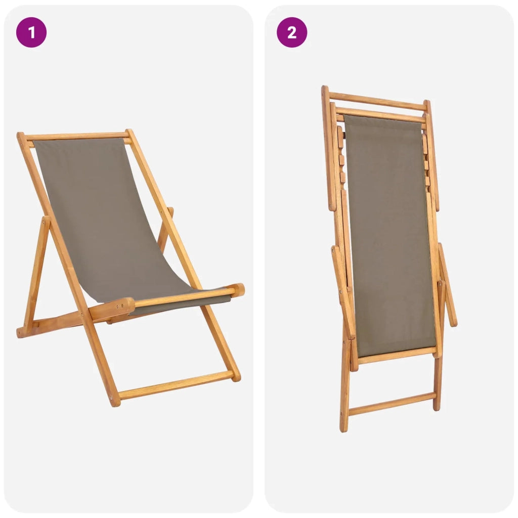 Sedia da spiaggia Tortora Legno di teak solido