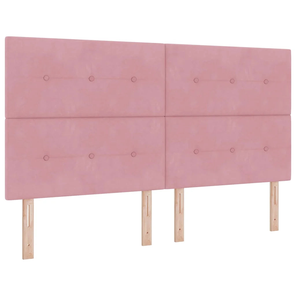 Letto a molle con testiera Rosa 180 x 200 cm Velluto