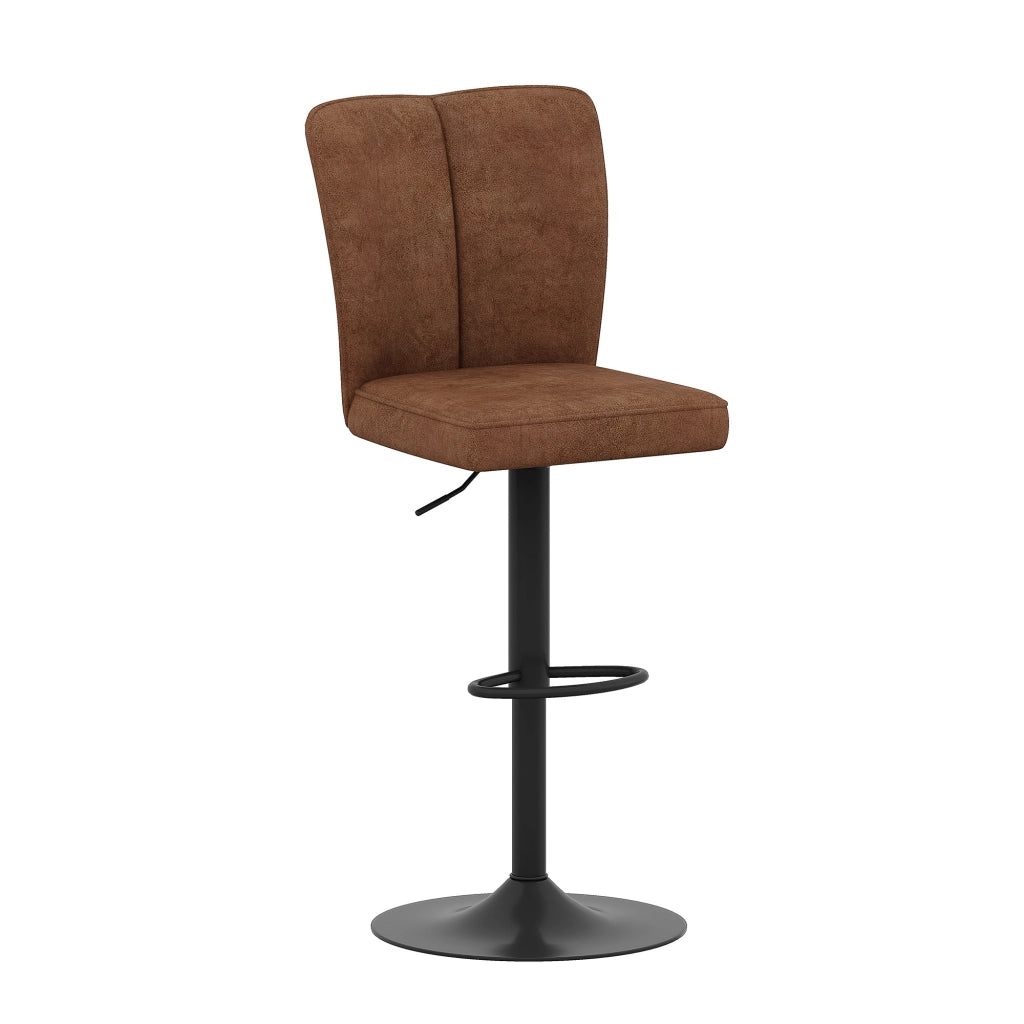 Tavolo da bar rotondo in vetro con 2 sgabelli girevoli e regolabili, per cucina e lounge, marrone e nero, Ø 89 cm