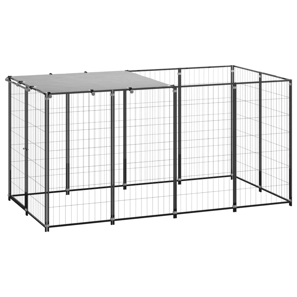 Gabbia/recinto per animali 2,42 m² acciaio nero 02_0041720